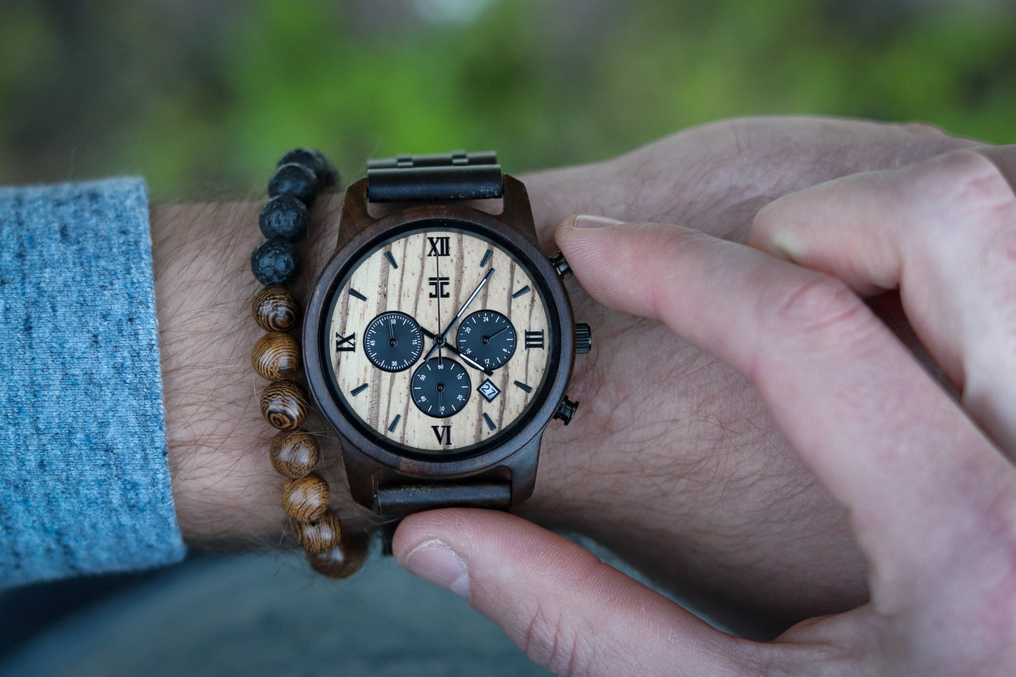 "Wild" | Black Sandalwood & Zebrawood Chronograph - Joycoast