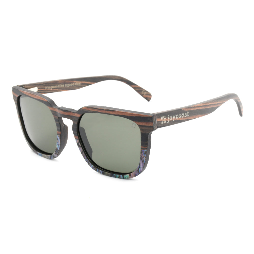 Shaggy | Ebony & Green Seashell Sunglasses