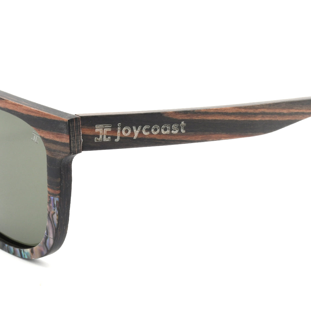 Shaggy | Ebony & Green Seashell Sunglasses