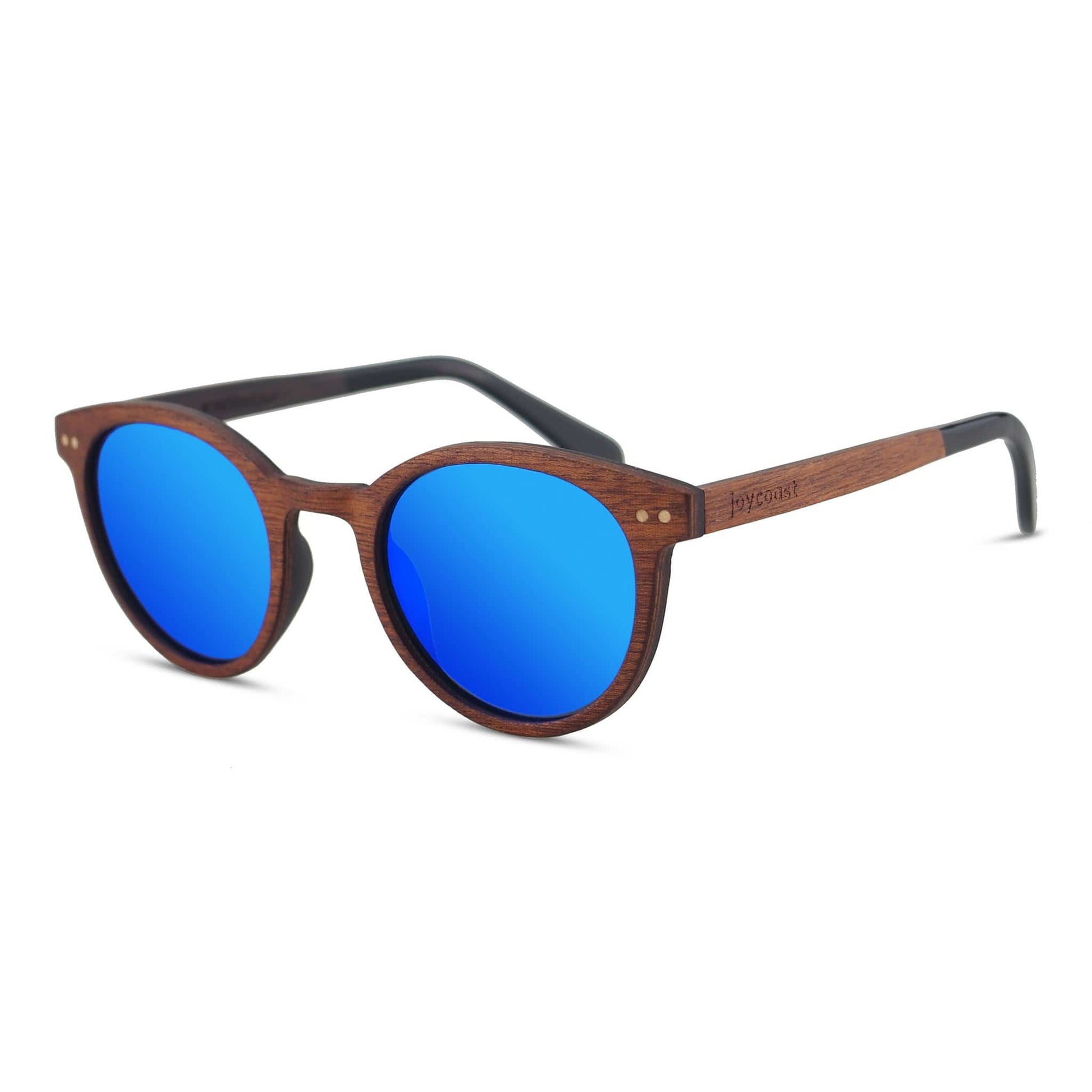 "Walla" | Walnut Wood Round Sunglasses - Joycoast