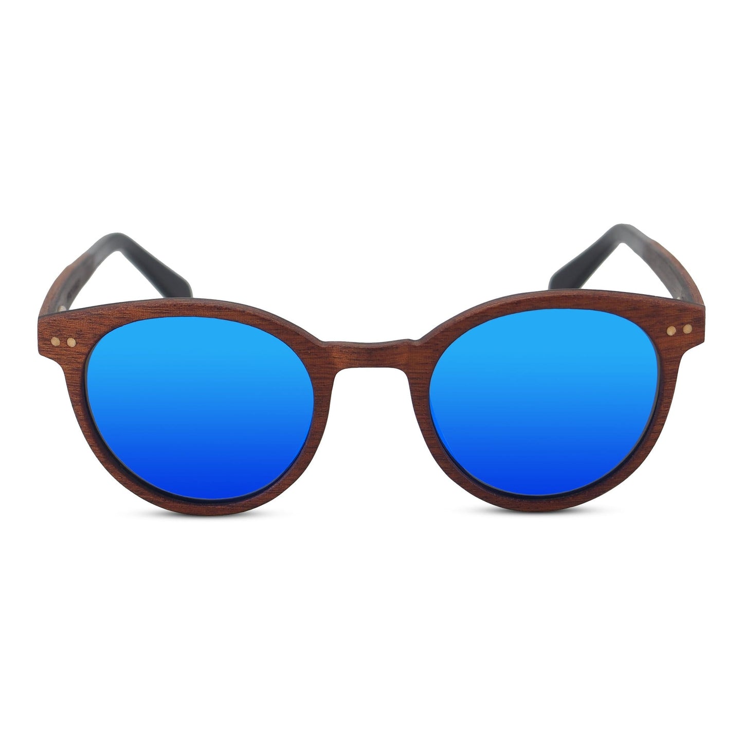 "Walla" | Walnut Wood Round Sunglasses - Joycoast