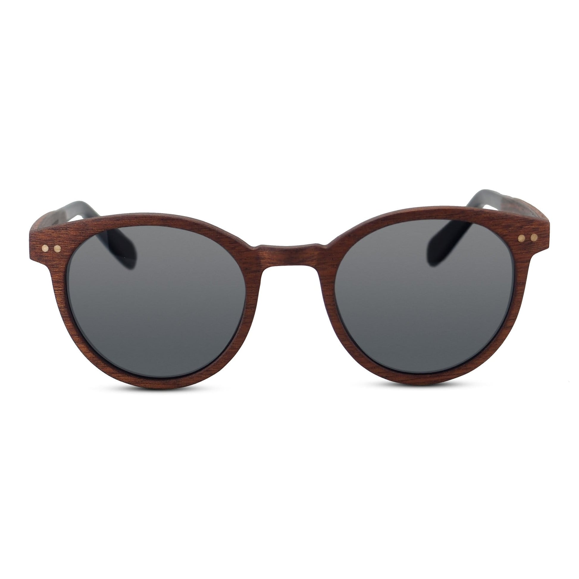 "Walla" | Walnut Wood Round Sunglasses - Joycoast