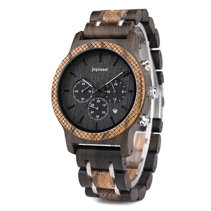 "Prince" | Dark Sandalwood & Zebra Chronograph - Joycoast